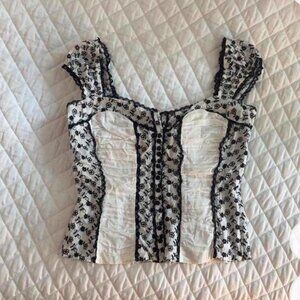 Bebe White Milkmaid Corset Top